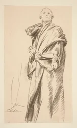 Draperad stående figur