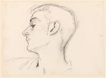 Huvud av en ung man (Albert de Belleroche) i profil