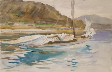 Idle Sails, 1913 (wc och grafit på vitt vävt papper)