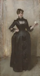 Dam med ros (Charlotte Louise Burckhardt), 1882