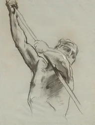 Manlig torso med stång, 1890-1900.