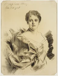 Miss Susan Strong, mellan slutet av 1800- och början av 1900-talet (kol på krämigt papper)