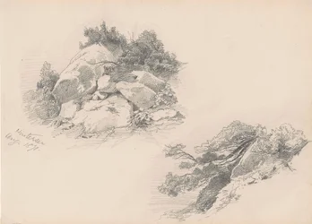 Rocks and Brush, Hintersee, Tyskland, 1871 (grafit på vävpapper)