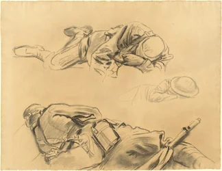 Studier för Gassed, 1918-1919.