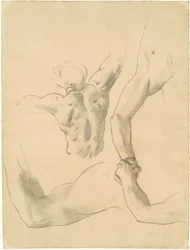 Studier för "Two Classical Male Figures Wrestling"