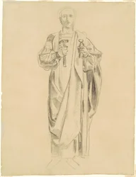 Studie för "Dogma of the Redemption: Frieze of Angels" [recto]