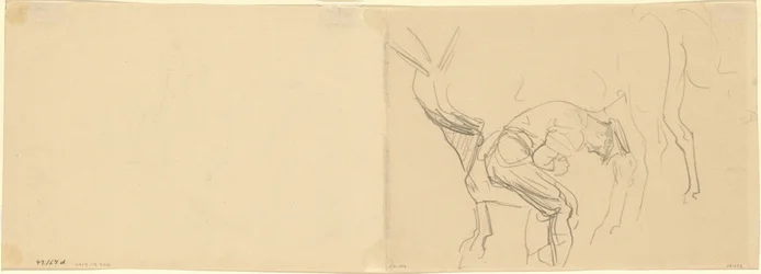 Studie för skoning av Golgatahästar på framsidan [verso], 1918.