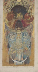 Studie för Boston Public Library Murals: Design for an Archway
