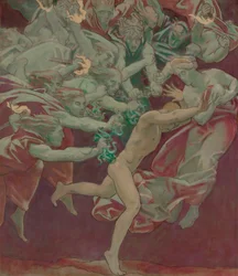 Studie för Museum of Fine Arts, Boston, Murals: Orestes and the Furies