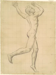 Studie av Apollo för "Apollo och Daphne"