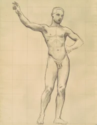 Studie av Apollo för Apollo och muserna, ca. 1921.