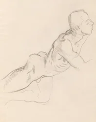 Studie av Eros för Eros och psyke, reliefdekoration, Rotunda, Museum of Fine Arts, Boston