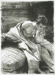 Studie av en sittande ung man, 1895