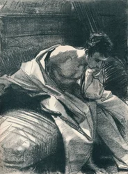 Studie av en ung man, sittande, 1895, 1896