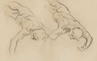 Studie av en av horerna (tredje figuren från vänster, roterad) till Apollo i sin vagn med horerna, väggmålning, trapphus, Museum of Fine Arts, Boston