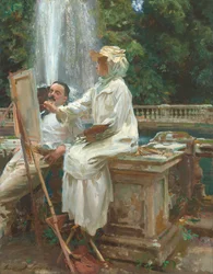 Fontänen, Villa Torlonia, Frascati, Italien