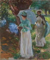 Två flickor med parasoll, 1888