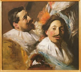 Två huvuden från officerarnas bankett, 1880
