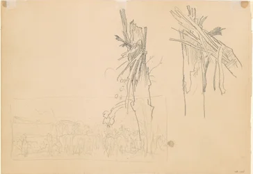 Two Shattered Trees, and Study for The Road [verso], 1918.