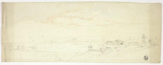 Panoramautsikt över kuststaden