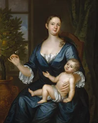Mrs. Francis Brinley och hennes son Francis, 1729.