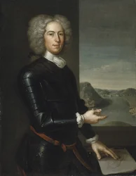 Porträtt av generalmajor Paul Mascarene, 1729