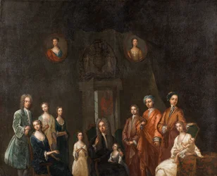 Porträtt av Sir Francis Grant, Lord Cullen, och hans familj