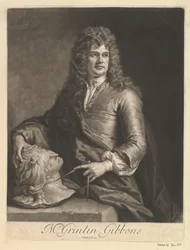 Porträtt av Grinling Gibbons, 1690.