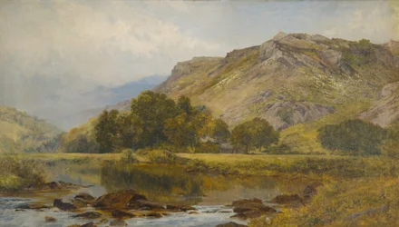 I Lledrs dalgång, norra Wales (olja på duk)