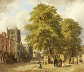View of College Green (olja på duk)