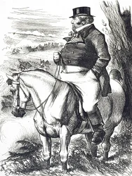 Tecknad film som visar John Bull som tittar på höstens manövrar