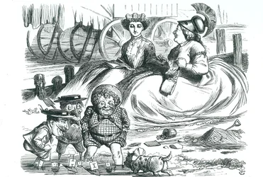 Frankrike och Storbritannien tittar på barnen (John Bull, Mr Punch och Napoleon III). Detta år markerade 50 år av fred mellan Frankrike och Storbritannien och början på Entente Cordiale. John Tenniel tecknad från 