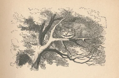 Cheshire-katten börjar försvinna, hans leende är det sista som går, 1889