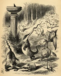 Slithy Toves. Illustration av Sir John Tenniel