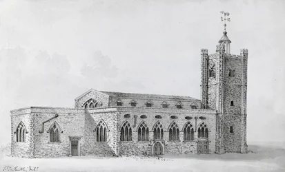 Gamla St Giles kyrka, ca 1718 (gravyr)