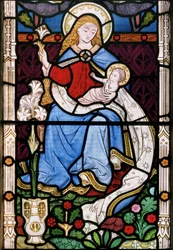 Madonna och barn, 1863 (målat glas)