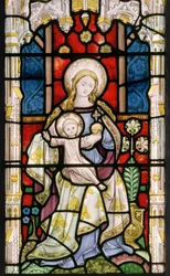 Madonna och barn, ca 1863 (målat glas)