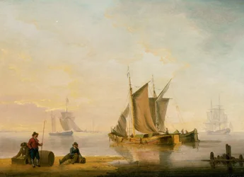 The Harbour at Weymouth, 1805 (penna, bläck och akvarell på papper)