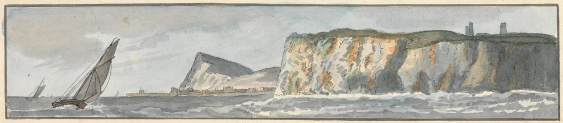The South Foreland och Shakespeares Cliff (en av fem teckningar på ett fäste)
