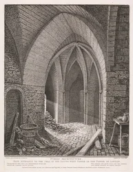 Östra ingången till cellen i sydvästra tornet i Tower of London