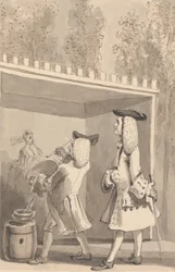 Hogarth målning i Vauxhall Gardens i närvaro av Jonathan Tyers
