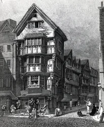 Houses Lately Standing on the West Corner of Chancery Lane, Fleet Street, publicerad 1812.