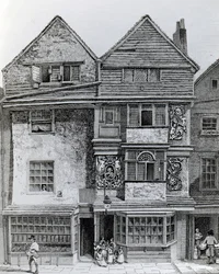 Hus på södra sidan av en gata som heter London Wall, publicerad 1812
