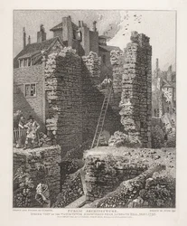 Interiörvy av vakttornet som upptäcktes nära Ludgate Hill, 1 maj 1792