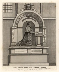 Monument till advokat Richard Martin, protokollförare från London (1570-1618), i Temple Church