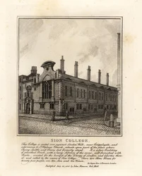 Sion College, vid London Wall, nära Cripplegate