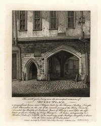 Ruinerna av South Gates of Dukes Place, byggda av Sir Thomas Audley (1488-1544) nära Aldgate