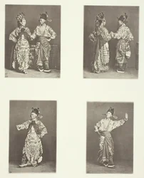 Skådespelare, uråldriga äktenskapsdräkter, skådespelare, uråldriga äktenskapsdräkter, uråldriga dräkter, ca. 1868.