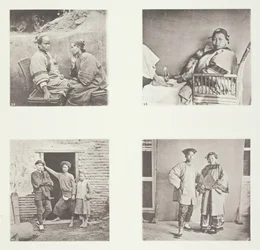 Amoy kvinnor, den lilla foten av en kinesisk dam, Amoy män, manlig och kvinnlig kostym, Amoy, c.1868.