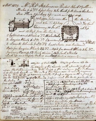 Skiss av panna av raketen från Rastricks anteckningsbok, 1829